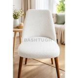 BASHTUGH TİCARET Mutfak Sandalye Kılıfı-Büyük Oval Likrali Yıkanabilir Lastikli Sandalye Örtüsü Chair Cover Tek adet