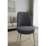 BASHTUGH TİCARET Sandalye Kılıfı-Oval Likrali Tam Saran Yıkanabilir Lastikli Mutfak Sandalye Örtüsü Chair Cover