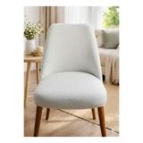 BASHTUGH TİCARET Sandalye Örtüsü Oval Sandalye Kılıfı-Tam Saran Likrali Yıkanabilir Lastikli Buğday Desen Chair Cover
