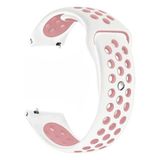 Basias Huawei Watch Gt 3 Se / Gt 2e Uyumlu Kordon Delikli Spor Silikon - Beyaz - Pembe