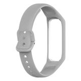 Basias Samsung Galaxy Fit 2 R220 Akıllı Bileklik Uyumlu Silikon Kordon Kayış - Açık Gri