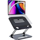 Basic 2 Tüm Modellerle Uyumlu Metal Kolay Ayarlanır Katlanabilir Siyah Laptop Standı Yükseltici Laptop Sehpası
