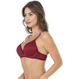 Basic B Cup Çıkartılabilir Askı Destekli Sütyen | Bordo - 90