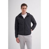 Basic Crinkle Kumaş Baharlık Kapşonlu Regular Fit MONT-10200 - Siyah