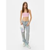 Basic Crop Atlet İnce Askılı Ribanalı Pamuklu Slim Fit