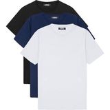 Basic Erkek 3'lü Çoklu Tişört Lacivert,siyah,beyaz 7011 - 2XL