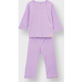 Basic Fitilli İnterlok Kumaş %100 Pamuk 1-5 Yaş Lila Bebek Pijama Takımı
