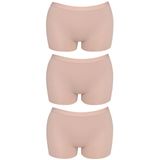 Basic Lazer Kesim Dikişsiz Kadın Boxer Külot Kahverengi 3'lü Paket