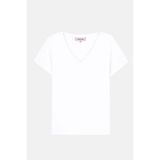 Basic Lightweight V Yaka Kadın T-Shirt - Beyaz