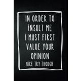 Basic Notizbuch A5 "In order to insult me": Schlichtes Design mit Statement für maximale Inspiration – 200 gepunktete Seiten im handlichen A5-Format, ... kreative Skizzen und klare Gedanken.
