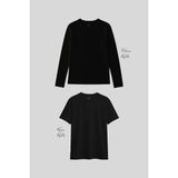 Basic O Yaka 2li Paket Siyah Kadın T-Shirt
