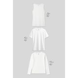 Basic O Yaka 3’lü Paket Beyaz Kadın T-Shirt