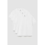 Basic O Yaka Büyük Beden 3lü Paket Beyaz Erkek T-Shirt 88072 - 3XL