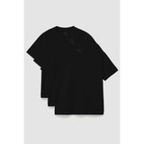 Basic O Yaka Büyük Beden 3lü Paket Siyah Erkek T-Shirt 88072