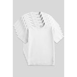 Basic O Yaka Büyük Beden 5li Paket Beyaz Erkek T-Shirt 88072