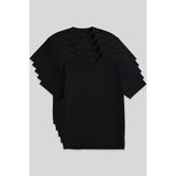 Basic O Yaka Büyük Beden 5li Paket Siyah Erkek T-Shirt 88072