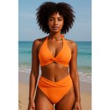 Basic Twist beli geçme detaylı Bikini Altı TURUNCU