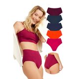 Basic Yüksek Bel Lazer Kesim Bikini Külot 5'li Paket - 2