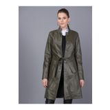 Basics&More B3034 Kadın Haki Deri Ceket