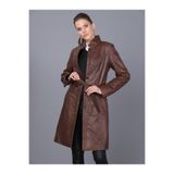 Basics&More B3034 Kadın Kestane Deri Ceket