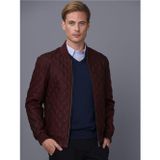 Basics&More Erkek Bordo Deri Ceket Bordo - Tafta 2XL