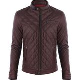 Basics&More Kapitone Desenli Bordotafta Deri Mont-Es790 Bordo - Tafta L