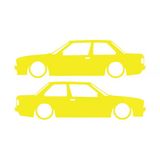 Basık Bmw E30 Sticker 17X17 Cm Sarı