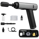 Basınçlı Yıkama Makinesi, 203 PSI Güçlü Su Basınçlı 18000 RPM 180W Motorlu LCD Gösterge Panelli Katlanabilir Ergonomik Uzun Şarjlı Bisiklet Oto Bahçe Duvar İçin Taşınabilir Su Püskürtme Cihazı Seti