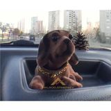 Başını Sallayan Köpek Nostaljik Süet Araba Süsü, Hediyelik Araba Süsü Hareketli Araba Süs� - Çok Renkli