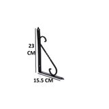 BAŞKAN YAPI HIRDAVAT 2 Adet Raf Altı Ferforje L Ayak Siyah Dekoratif Demir Raf Ayağı 23X15.5 Cm 2adet
