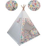 Başkaya Shopping Ahşap Kızıldereli Minderli Harfli,rakamlı Çocuk Oyun Çadırı - Renkli - 120 x 150 cm