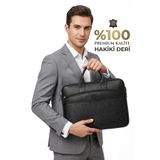 başkent çanta Evrak Çantası Hakiki Deri 15.6" İnç Laptop Çanta / Tablet A4 Dosya Uyumlu Premium %100 Orjinal Deri