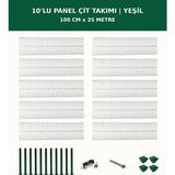 Başkent Çit Sistemleri 10'lu Panel Çit Takım + 1 Direk 25 Metre 100CM Yükseklik Yeşil Renk - 100 x 250