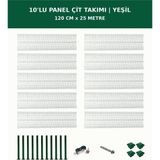 Başkent Çit Sistemleri 10'lu Panel Çit Takım + 1 Direk 25 Metre 120CM Yükseklik Yeşil Renk - 120 x 250