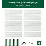 Başkent Çit Sistemleri 10'lu Panel Çit Takım + 1 Direk 25 Metre 50CM Yükseklik Yeşil Renk - 50 x 250