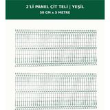 Başkent Çit Sistemleri 2'li Panel Çit Teli 5 Metre 50CM Yükseklik Yeşil Renk - 50 x 250