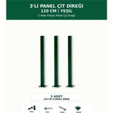 Başkent Çit Sistemleri 3'lü Panel Çit Direği 120CM Yükseklik Yeşil Renk - 120 x 120