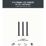 Başkent Çit Sistemleri 3'lü Panel Çit Direği 50CM Yükseklik Antrasit Renk - 50 x 50