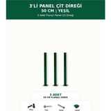 Başkent Çit Sistemleri 3'lü Panel Çit Direği 50CM Yükseklik Yeşil Renk - 50 x 50