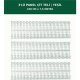 Başkent Çit Sistemleri 3'lü Panel Çit Teli 7,5 Metre 100CM Yükseklik Yeşil Renk - 100 x 250
