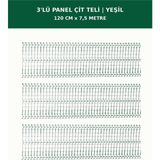 Başkent Çit Sistemleri 3'lü Panel Çit Teli 7,5 Metre 120CM Yükseklik Yeşil Renk - 120 x 250