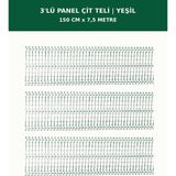 Başkent Çit Sistemleri 3'lü Panel Çit Teli 7,5 Metre 150CM Yükseklik Yeşil Renk - 150 x 250