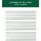 Başkent Çit Sistemleri 3'lü Panel Çit Teli 7,5 Metre 75CM Yükseklik Yeşil Renk - 75 x 250