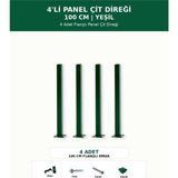 Başkent Çit Sistemleri 4'lü Panel Çit Direği 100CM Yükseklik Yeşil Renk - 100 x 100