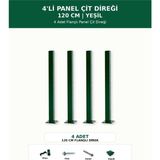 Başkent Çit Sistemleri 4'lü Panel Çit Direği 120CM Yükseklik Yeşil Renk - 120 x 120