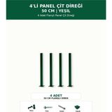Başkent Çit Sistemleri 4'lü Panel Çit Direği 50CM Yükseklik Yeşil Renk - 50 x 50