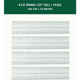 Başkent Çit Sistemleri 4'lü Panel Çit Teli 10 Metre 100CM Yükseklik Yeşil Renk - 100 x 250