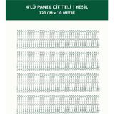 Başkent Çit Sistemleri 4'lü Panel Çit Teli 10 Metre 120CM Yükseklik Yeşil Renk - 120 x 250