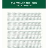 Başkent Çit Sistemleri 4'lü Panel Çit Teli 10 Metre 150CM Yükseklik Yeşil Renk - 150 x 250