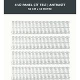 Başkent Çit Sistemleri 4'lü Panel Çit Teli 10 Metre 50CM Yükseklik Antrasit Renk - 50 x 250